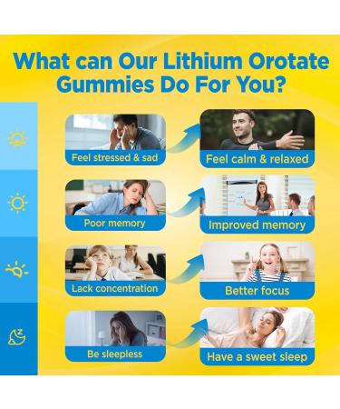 Lithium Orotate Gummies 5mg Low Dose Lithium Supplements with Magnesium & NAC for Mood & Stress Relief Gentle & Highly Absorbable Sugar Free Vegan Pectin Pineapple 60 Chews - Buy Online on GoSupps.com