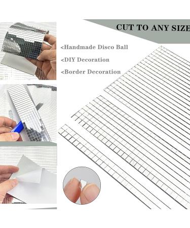 REDODECO Real Glass Silver Mirrors Mosaic Tiles Sticker - 2400PCS Self Adhesive Craft Square Tiles 5mm x 5mm - Buy Online on GoSupps.com