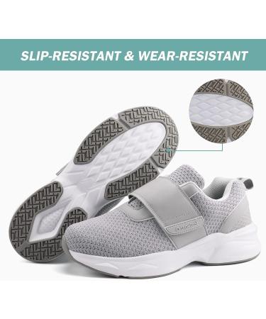 Ortho+rest Men Diabetic Shoes | Adjustable Strap Orthopedic Shoes | Breathable Plantar Fasciitis Walking Shoes - 10.5 Lt.grey - Buy Online on GoSupps.com