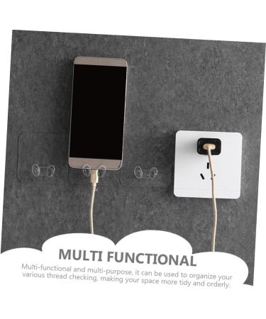 MIKIKIT 40 STK Self-Adhesive Mains Plug Hooks - Transparent Razor Holders & Wall Organizers | Perfect for Home & Office - Buy Online on GoSupps.com