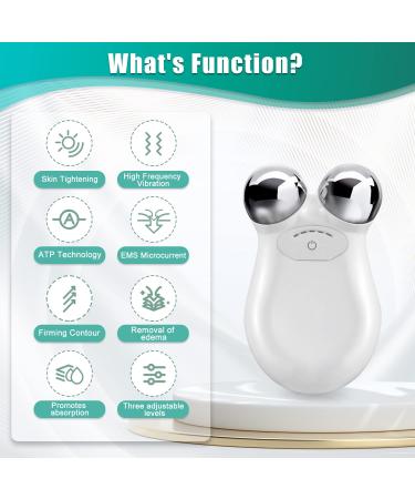 XIOGEZ Microcurrent Face Roller - Skin Tightening & Rejuvenation Spa Device for Wrinkle Remover - USB Mini Lift - Best Gift (White) - Buy Online on GoSupps.com