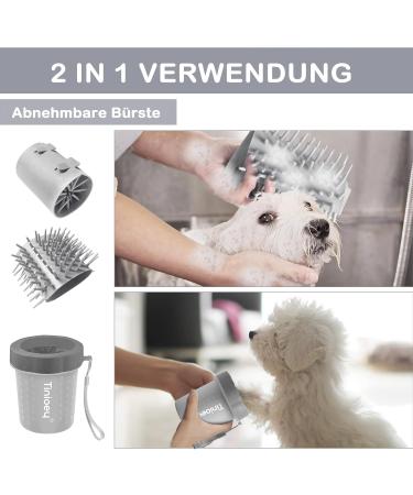 Tinioey Paw Cleaner for Dogs - Includes 3 Towels | Perfect Dog Accessories for Small Dogs | Size S Gray Dog Brush & Cleaner - Buy Online on GoSupps.com