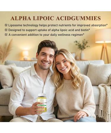 Alpha Lipoic Acid Gummies 600mg - ALA Supplement for Antioxidant Brain Health and Nerve* Support with Biotin & Benfotiamine Vitamin B1 B12 B6 E Pineapple Flavor Vegan Sugar Free 60 Gummies - Buy Online on GoSupps.com