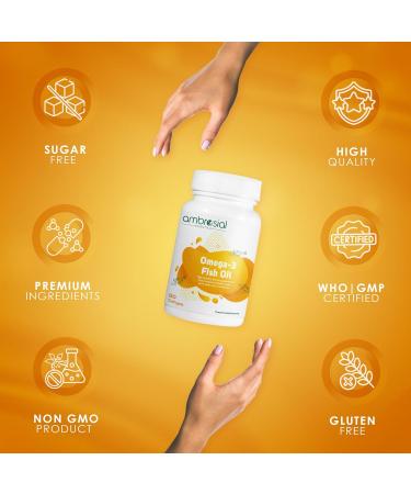 AMBROSIAL Omega 3 Fish Oil 1000mg | 180mg EPA & 120mg DHA (Pack of 1-60 Softgels) (Pack of 1-60 Softgels) 60 Count (Pack of 1) - Buy Online on GoSupps.com