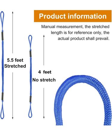 ABeauty Dock Lines Bungee Mooring Rope 4 Pack Blue - Boat, Jet Ski, Kayak, Pontoon & PWC Accessories - Buy Online on GoSupps.com