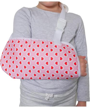Solace Bracing Children's Padded Sling (8 Fun Designs) - British Made & NHS Supplied - Kids Arm Collarbone Wrist Shoulder Elbow Support for Fractures & Injuries - Love Hearts - Buy Online on GoSupps.com
