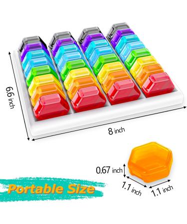 Monthly Pill Organizer - 30-Day Portable Pill Box with Labels for Vitamins Medicine & Supplements - One-Time-a-Day Rainbow Design - Buy Online on GoSupps.com
