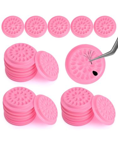 100 Pcs False Eyelashes Glue Holders False Lash Glue Holder Lash Tray Holder Glue Rings Lash Trays Disposable Lash Pads Lash Glue Tray Glue Rings for Eyelash Extensions Pallet Pads