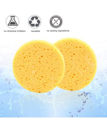 NATUCE 10-Pack Facial Cleansing Sponges | 8cm x 8cm Make-Up Remover & Body Cleanser | Round Yellow Sponge for Soft Skin - Buy Online on GoSupps.com