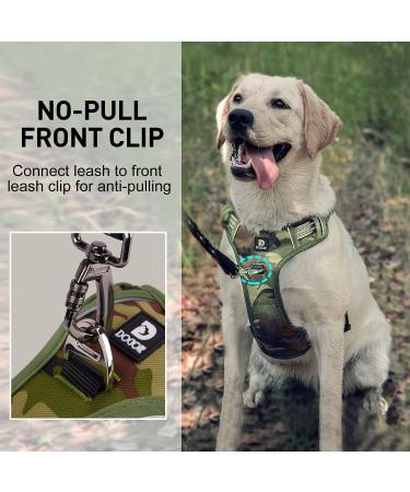 Shop Large Dog Harness - Reflective Breathable Soft Camouflage - Anti-Train Safety Harness for Medium & XL Dogs - Buy Online on GoSupps.com
