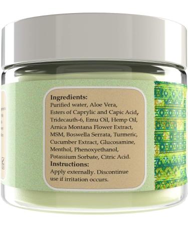Natural Hemp Turmeric Cream for Bruises, Sore Joints & Stiff Muscles - 5.0 oz - With Aloe, Emu, Arnica, MSM & Cucumber - Buy Online on GoSupps.com