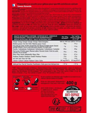 OVERSTIM.s - Gatosport (400g) - Almonds - Energy breakfast before exercise - Very digestible - Easy and quick to prepare - Buy Online on GoSupps.com