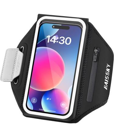 Sports hardship with headphones pocket (3D design) Cell phone bracelet holder to run cell phone bag jogging sports hardship for iPhone 15/14/12 Pro Max Samsung Galaxy S22/S21 cell phone pocket jogging black & black - Buy Online on GoSupps.com