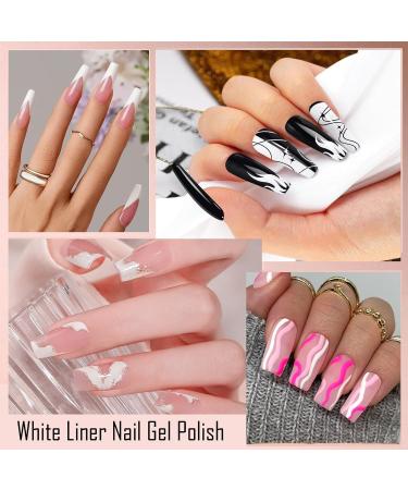 White Gel Nail Polish 10ml White Gel Liner Nail Polish Classic White Color Nail Art Liner Gel Polish Soak Off UV/LED 10ml Nail Liner Painted Gel Polish Thin Brush For French Tip Manicure Nail Art - Buy Online on GoSupps.com