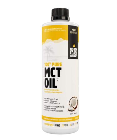 North Coast Naturals 100% Pure MCT Oil Isolated from non-GMO coconut oil 100% C:8 + C:10 - Keto Approved - 473ml