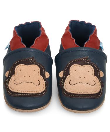 Baby Shoes with Soft Sole - Baby Girl Shoes - Baby Boy Shoes - Leather Toddler Shoes - Baby Walking Shoes 0-6 Months Blue Gorilla