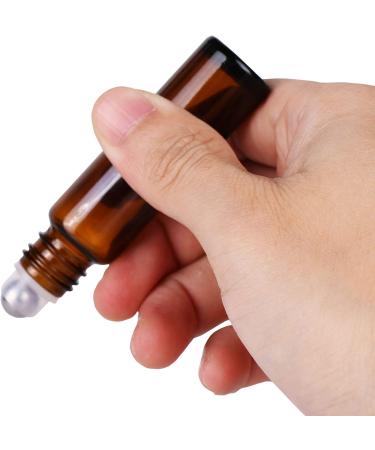 24 Pack Inice Roller Bottles for Aromatherapy Essential Oils - Amber Glass 10ml Refillable Containers with Accessories and Roller Ball - Buy Online on GoSupps.com