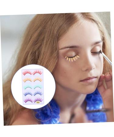 BESTOYARD 5 Pairs Colored Fake Eyelashes - Pink Party & Cosplay Lashes for Halloween | Fluffy Fiber False Lashes - Buy Online on GoSupps.com