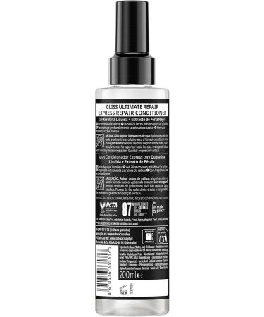  Gliss Gliss Express Leave-In Bi-Phase Conditioner for Very Damaged Hair with Liquid Keratin Ultimate Repair 6 x 200ml Units (1200ml) Ultra Repair Range - Buy Online on GoSupps.com