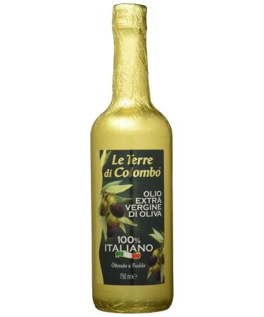 Le Terre di Colombo 100% Italian Extra Virgin Olive Oil Gold-Coated Bottle 0.75 l - Buy Online on GoSupps.com