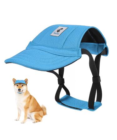 Pawaboo dog baseball caps dog preap with elastic ear holes adjustable dog cap sport pet hat sun protection for small medium -sized & large dogs dogs outfits dog costume (blue m) m blue - Buy Online on GoSupps.com