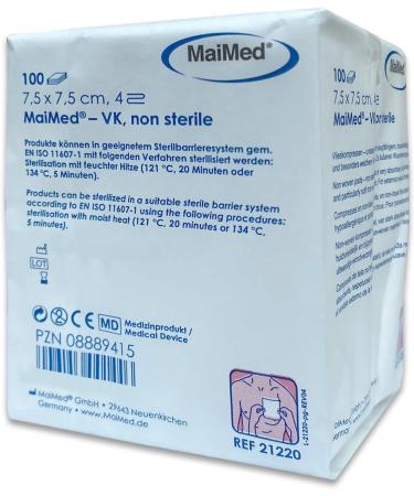 Buy 7.5x7.5 Unsteril Fleece Compresses - 100 Non-Adhesive Wound Gauze Dressings for Effective Healing - Buy Online on GoSupps.com