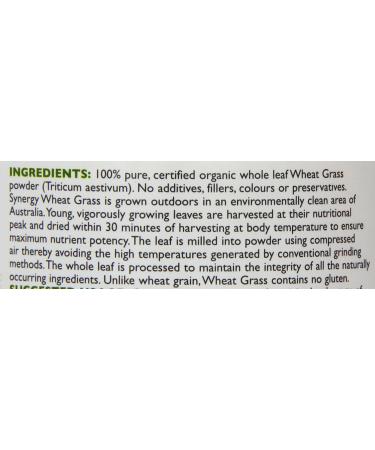 Synergy 200g Wheat Grass Powder - Pure and Potent Superfood Supplement - Buy Online on GoSupps.com