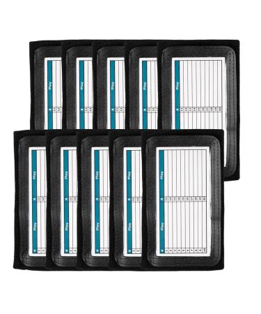 Youth Wrist Coach (10 Pack)- Triple Windows Playbook QB Wristband - Great for Football Plays, Baseball Calls All Sports (Black)