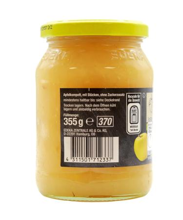 Edeka Apple Compote Without Added Sugar - Pack of 6 (6 x 355g) | Buy Internationally - Healthy Snack Options - Buy Online on GoSupps.com