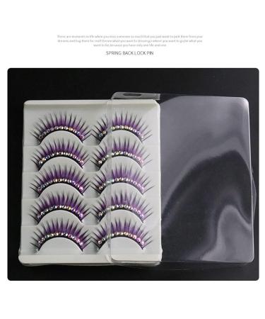 Romoty Self-adhesive Rhinestone False Eyelashes - Long, Thick, Curly 3D Multi-color Fake Eyelashes - 5 Pairs - Buy Online on GoSupps.com