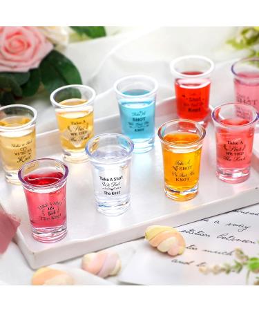 Zubebe 72 Pieces 'We Tied the Knot' Acrylic Shot Glasses for Wedding Guests - Bridal Party Favors (9 Styles) - Buy Online on GoSupps.com