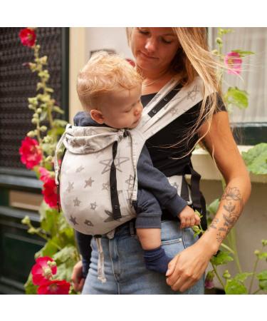 Hoppediz Baby Carrier Primeo for Newborns | 100% Organic Cotton | Belly Stretcher & Back Carrier | Singapore Gray - 1 Piece - Buy Online on GoSupps.com