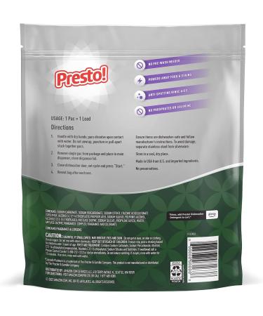 Amazon Brand Presto! Triple Action Dishwasher Pacs - Lemon Scent, 90 Count Pack - Buy Online on GoSupps.com