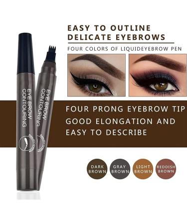 Palashop 4 Tipped Precise Brow Pen Lumierez 4 Tipped Precise Brow Pen 4 Point Eyebrow Pencil 4 Tipped Precise Brow Pen Waterproof Smudge-Proof Creates Natural Looking (Dark Brown+Grey Brown) - Buy Online on GoSupps.com