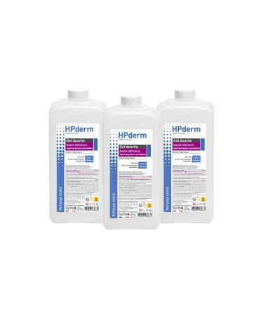 SORIFA Pack of 3 HPderm shower gels - HIGH TOLERANCE shower gel - Special for sensitive skin - 1 liter bottle