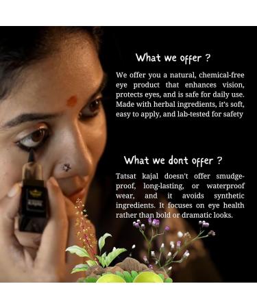 TATSAT-WELLNESS THROUGH AYURVEDA Kh l avec herbes pures suie m dicale et ghee de vache Desi | Sans danger pour les b b s | Test en laboratoire | Sans conservateurs | Noir finition mate (1 pi ce - Buy Online on GoSupps.com