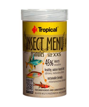 Insect Menu GRANULES Size XXS 100ml / 64g - Fish Food in the Form of Very Fine Sinking Granules Based on 3 Insects