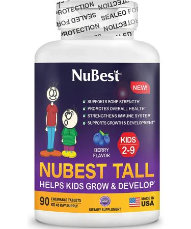 NuBest Tall Kids Chewable Multivitamins & Minerals for Kids Ages 2-9 | Immunity & Bone Strength Support | Fun Animal Shapes | 90 Berry Tablets - Buy Online on GoSupps.com