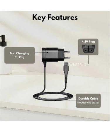 Remplacement C ble de Charge 4 3V pour Rasoir lectrique compatible avec A00390 Philips OneBlade Norelco QP2721 QP2821 QP2520 QP2620 MG3720 MG3730 MG5720 MG5730 BT3206 BT3208 BT405 QT4000 - Buy Online on GoSupps.com