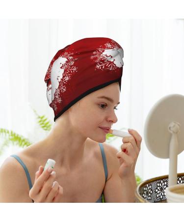 Hair Towel Wrap | Quick-Dry Button Turban | Winter Christmas Snowflake Design - Buy Online on GoSupps.com