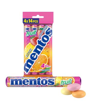 Mentos Chewy Mint Candy - Fruit Flavour - Pack of 4