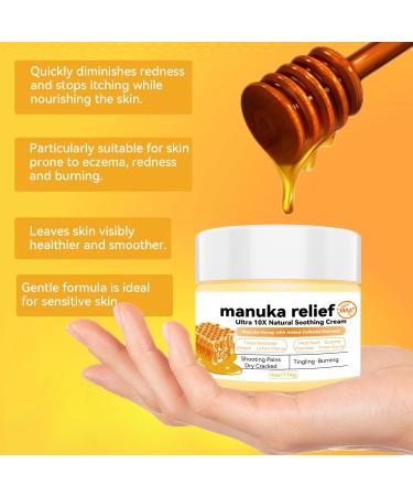 Manuka Honey Cream Max Strength Treat Natural Organic Ointment Soothing Relief for Itching Eczema Psoriasis Dry Heat Rash Leg Stomach Armpit Foot Hand 4 Fl Oz (Pack of 2) - Buy Online on GoSupps.com