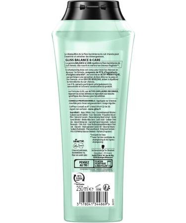 Schwarzkopf - Gliss - Balance&Care Shampoo - Dry scalp/weakened hair - 96% ingredients of natural origin - 250ml bottle - Buy Online on GoSupps.com