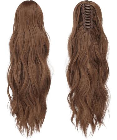 FESHFEN Ponytail Extensions Long Claw Clip in Ponytail Hairpiece Synthetic Light Brown Pony Tails Hair Piece Ponytail with Claw Clip Natural Wavy Hairpieces for Women 20 inch - Buy Online on GoSupps.com