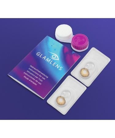 Glamlens Palermo Brown Contact Lenses | Natural Brown Color | Silicone Hydrogel | 1 Pair (2 pcs) | Dia 14.00 | Strong Coverage - Buy Online on GoSupps.com