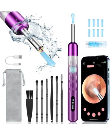 Zupora Ear Wax Removal Ear Camera with 1440P HD Ear Cleaner Built-in WiFi Earwax Removal Kit with 6 Ear Pick Otoscope with Lights Ear Cleaning Kit for Android and iOS(Gradient Pink)