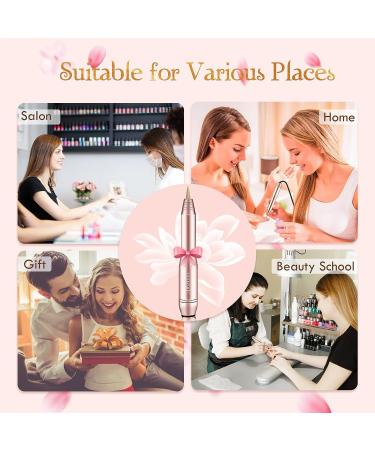 Portable Electric Nail Drill for Acrylic Gel Nails | Professional Efile Manicure Pedicure Tools with Gold Bits - Buy Online on GoSupps.com