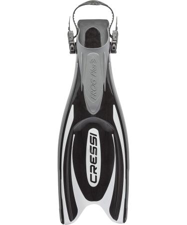 Cressi Frog Plus Open Heel Scuba Diving Fins - Black/Silver L/XL - US Men's 10-13, US Lady 11-14, EU 44-47 - Buy Online on GoSupps.com