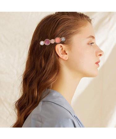 Rhinestone Pearl Hair Clips 28 Pack - Girls' Acrylic Resin Barrettes, Glitter Snap Hair Accessories - Buy Online on GoSupps.com