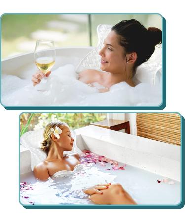 Luxury Bath Pillow for Tub - Ergonomic Neck and Back Support - Breathable 4D Air Mesh - 16.5x16 Inch - Great for Men and Women - Buy Online on GoSupps.com